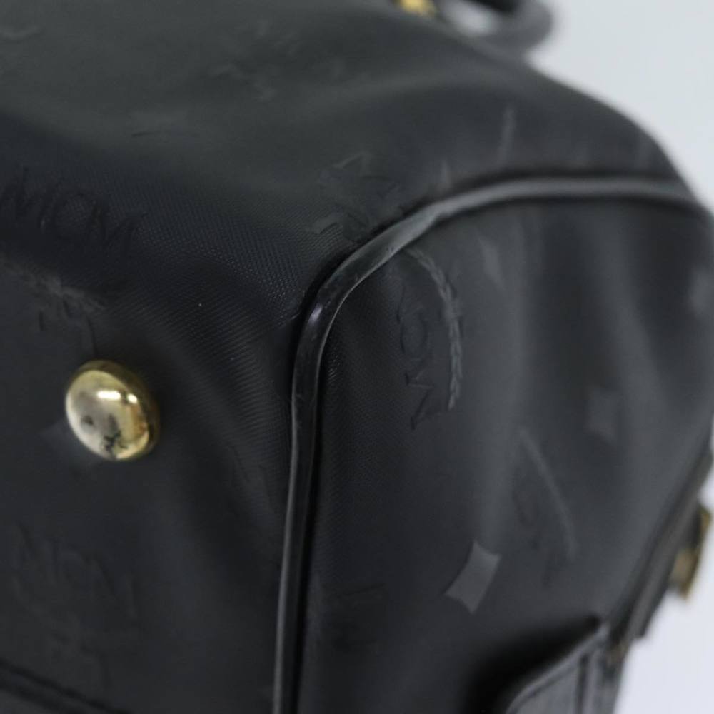 MCM Vicetos Logogram Boston Bag Coated Canvas Black Auth tb1091 - Picture 15 of 16